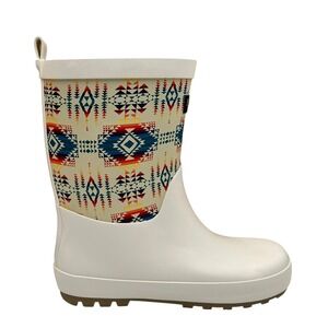 Pendleton Tucson Little Boys Rubber Mid-Calf Rain Boots Size 11/12 Beige-Multi